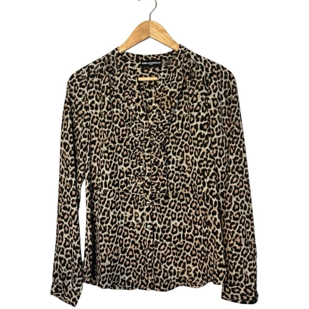 Karl Lagerfeld Leopard Print Blouse Medium